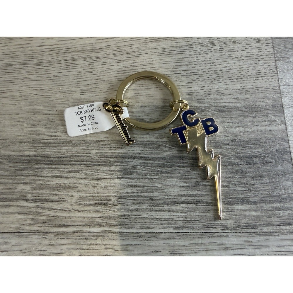 Graceland TCB Take Care Of Business Keychain Key Ring Lightning Bolt